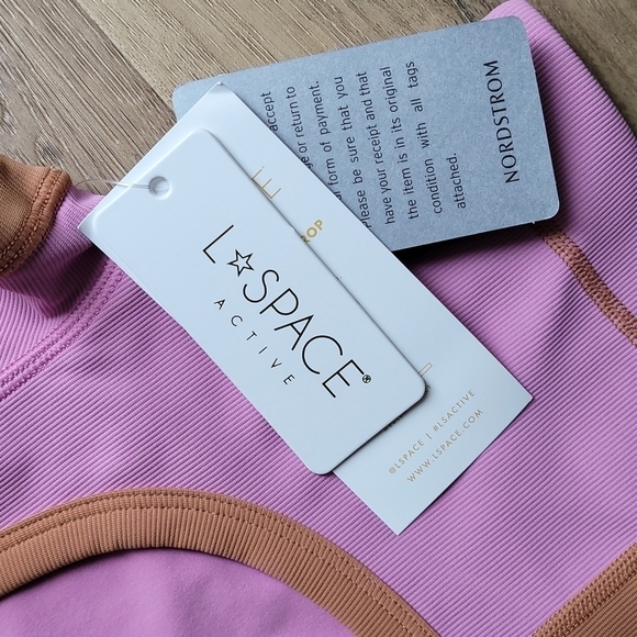 NWT L SPACE Revolutions Ribbed Colorblock Crop Top - Picture 6 of 8